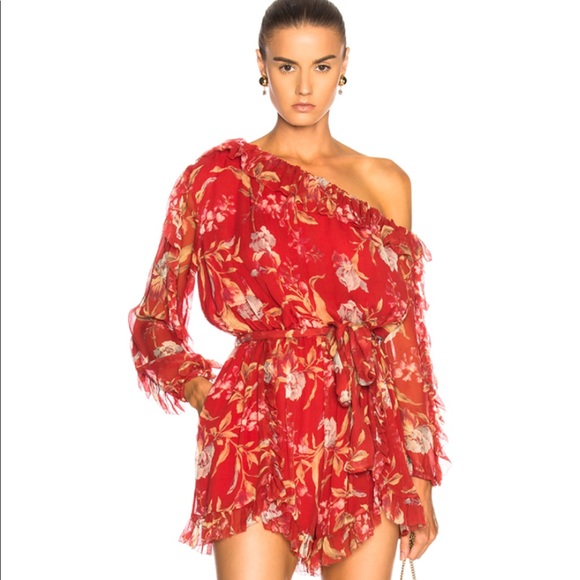 zimmermann red playsuit